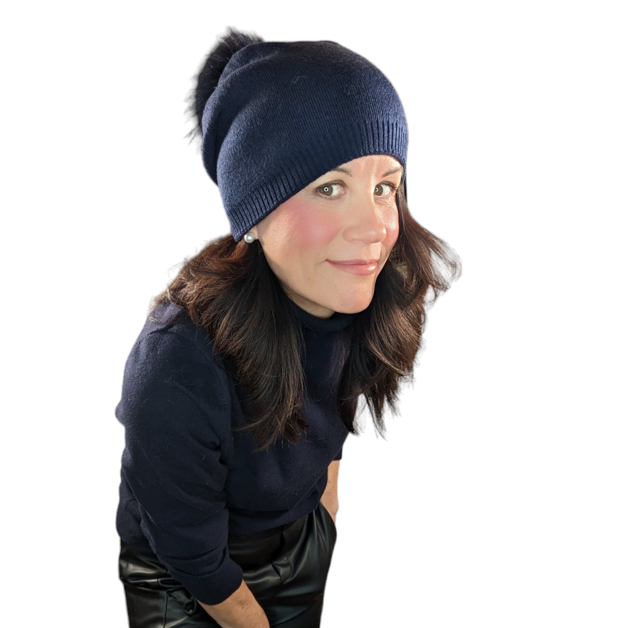 Apparel & Accessories - Evelyn Beanie- Navy