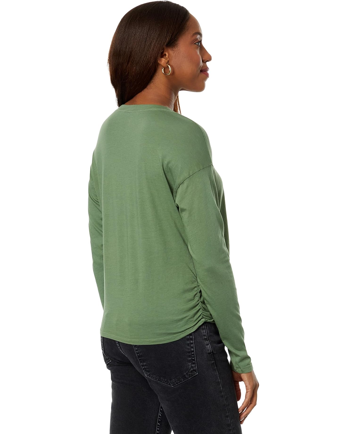Knot Front Detail Long Sleeve Top in Sprout-Veri Peri