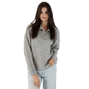 Alpine 3/4 Zip Ribbed Sweater-Veri Peri