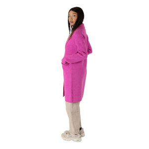 Fiona Collared Jacket Sweater with Pockets in Magenta-Veri Peri