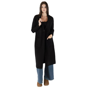Long black online sweater coat