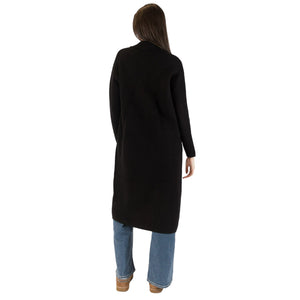 Jimmy Long Coat with Pockets in Black-Veri Peri