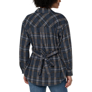 Belted Shirt Jacket-Veri Peri