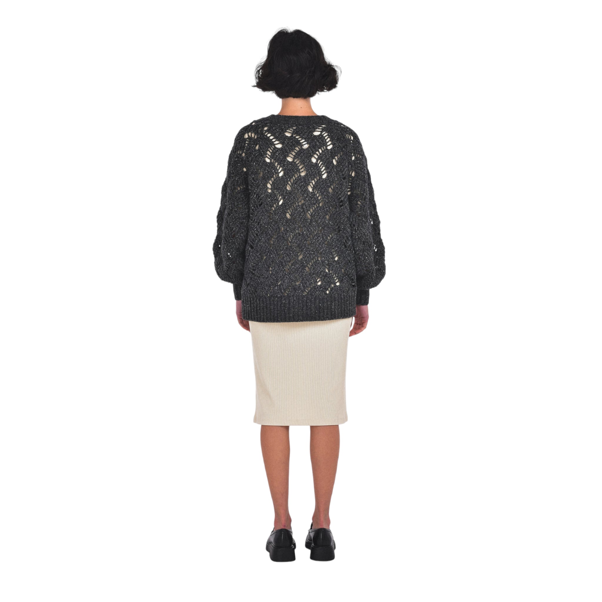 Lynn Cardigan Sweater in Black Mix-Veri Peri