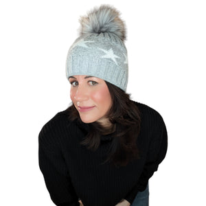 Apparel & Accessories - Kelly Toque- Grey/Off White Stars
