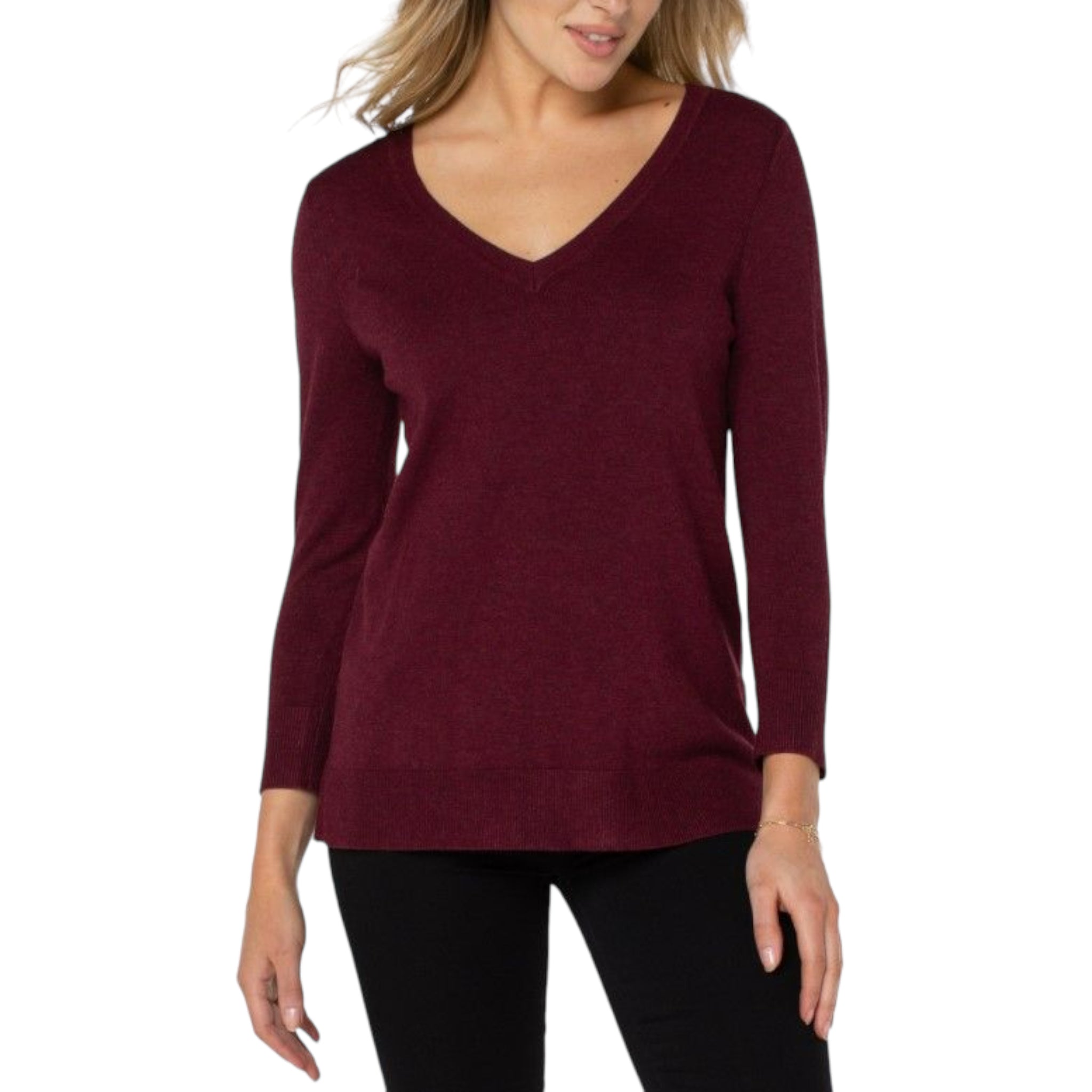 Sweater - Mulberry Heather V-Neck Sweater